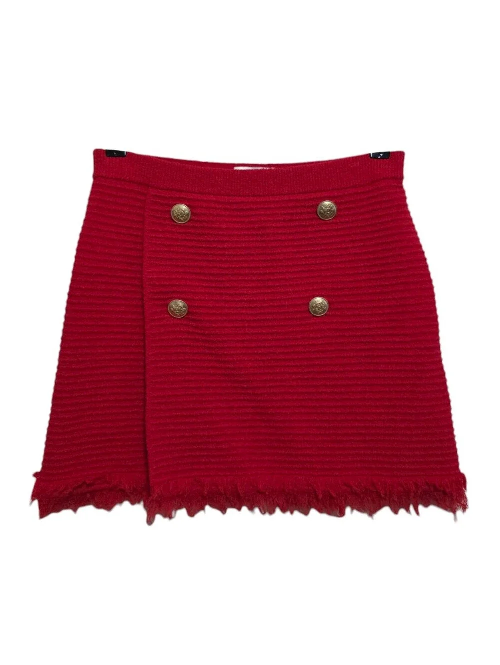 J. Crew Faux Wrap Sweater Skirt in Fine Bouclé Vintage Red Size XS